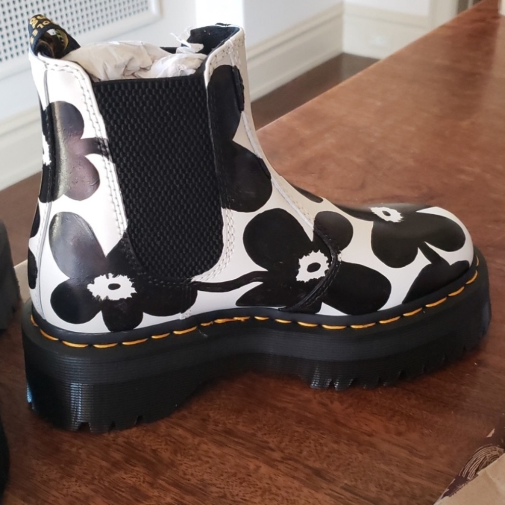 Custom, Hand-Painted Marimekko-Inspired Boots - Picture 2 of 6